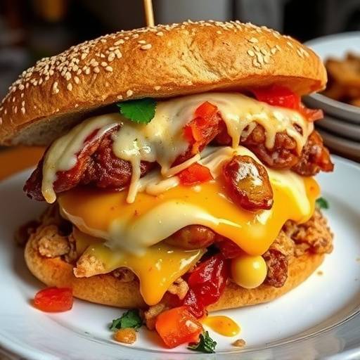 A loaded Gatsby sandwich, overflowing with fillings