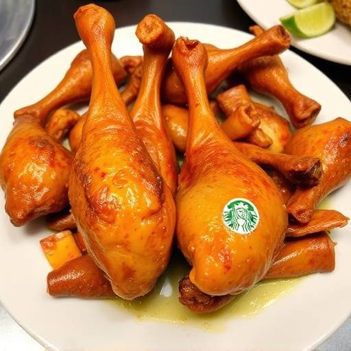 A plate of Walkie Talkies, showcasing cooked chicken feet and heads
