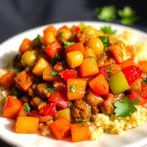 Chakalaka, a spicy vegetable relish served as a side dish.