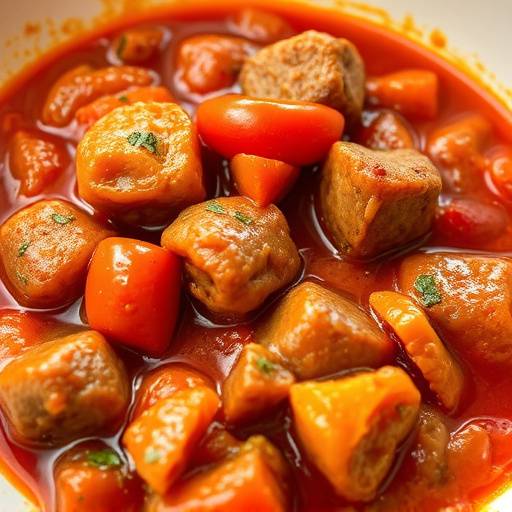 Tomato Bredie - a rich and flavorful stew with tomatoes and meat