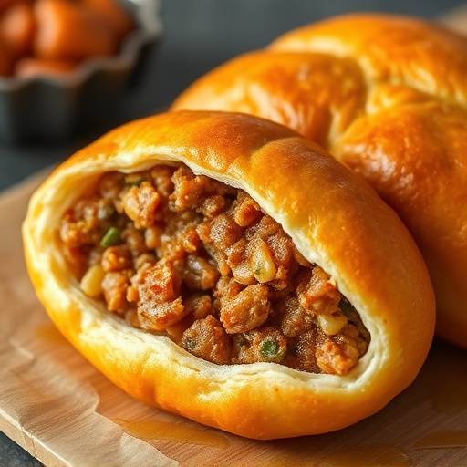 Vetkoek with Mince - deep-fried dough filled with savory mince